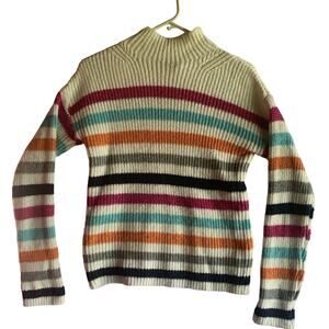 St. John’s bay womens XS striped ribbed mock neck sweater
